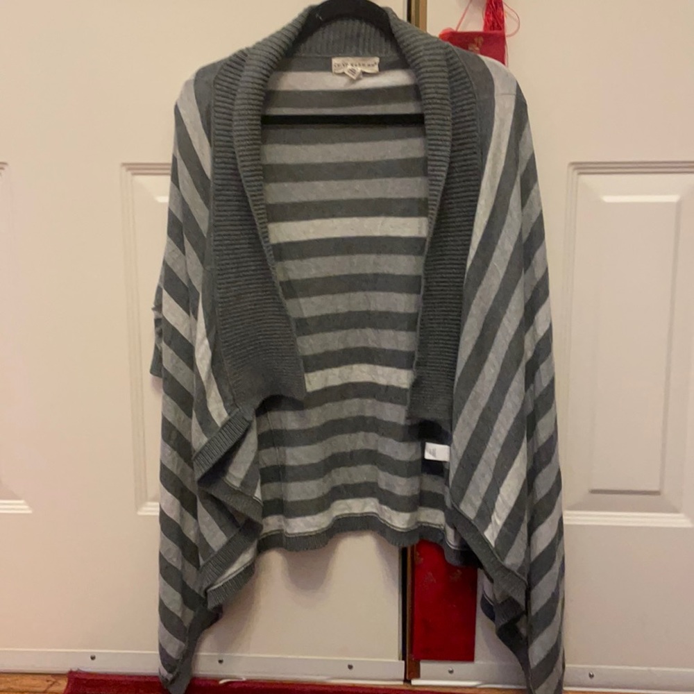 If it were me, short sleeve striped cardigan